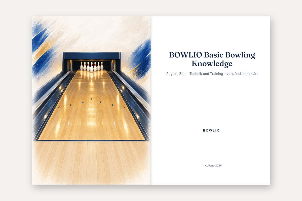 BOWLIO Basic Bowling Knowledge: opening spread with bowling lane and title page