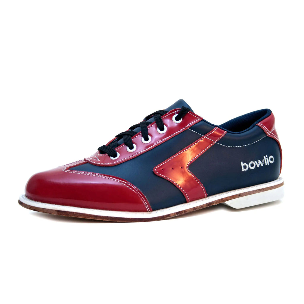 Bowlio Verona Unisex Leather Bowling Shoes - Black/Red