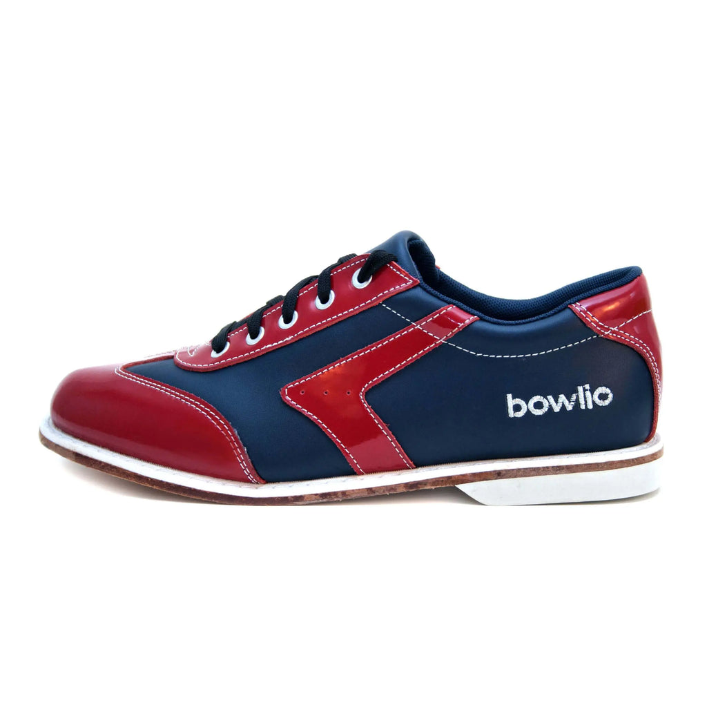 Bowlio Verona Unisex Leather Bowling Shoes - Black/Red