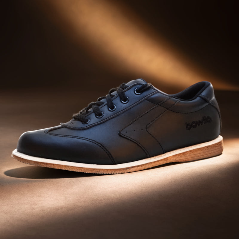 Bowlio Nero, skórzane buty unisex do gry w kręgle - czarne