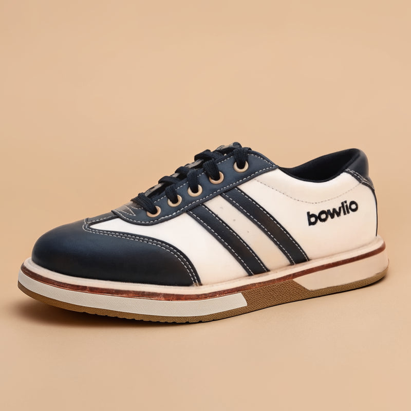 Bowlio Torino, skórzane buty unisex do gry w kręgle - czarno-białe