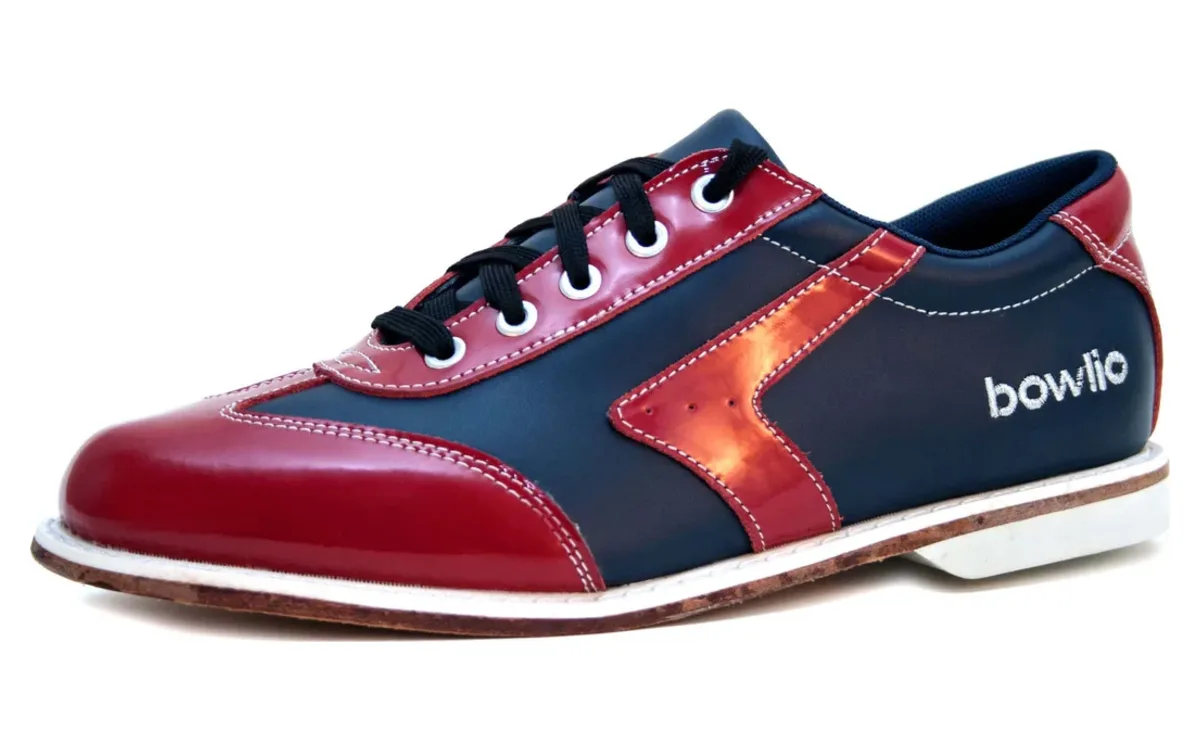 BOWLIO Verona bowling shoe black and red leather – front view